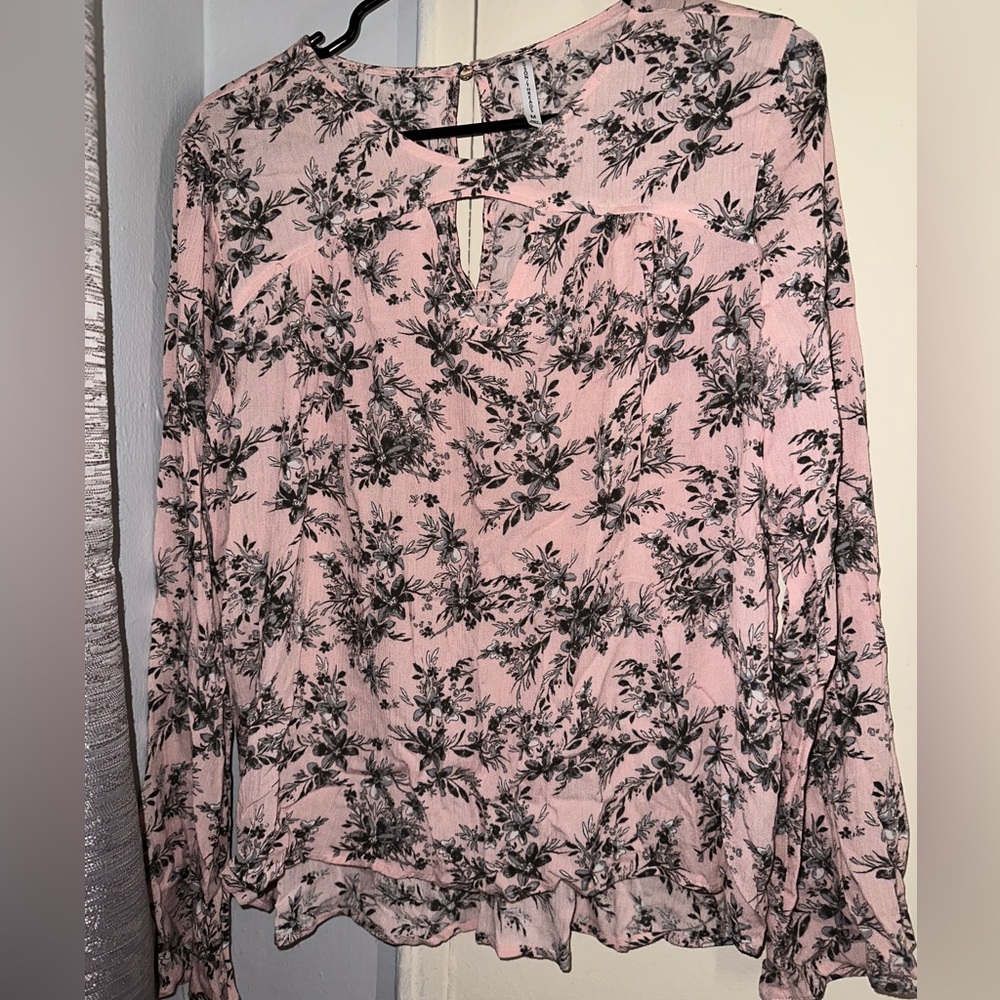 Pink flower blouse